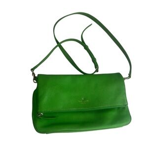 Kate Spade Cobble Hill Marsala FoldOver Convertible Crossbody Bag Green Leather